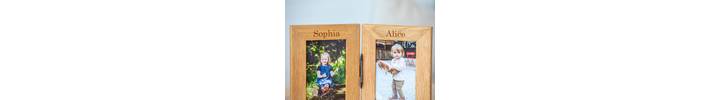 Personalised Engraved Double Oak Frames 3