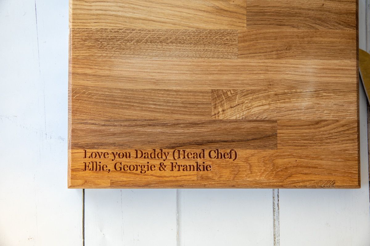 Personalised Engraved Solid Oak Chopping Board