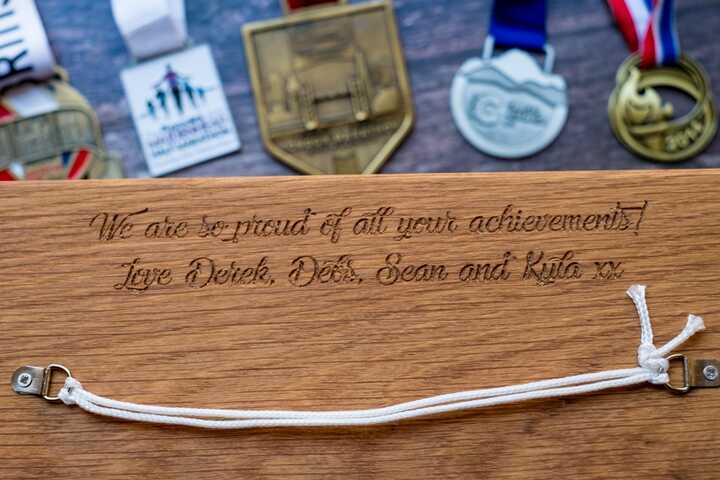 Personalised medal hanger